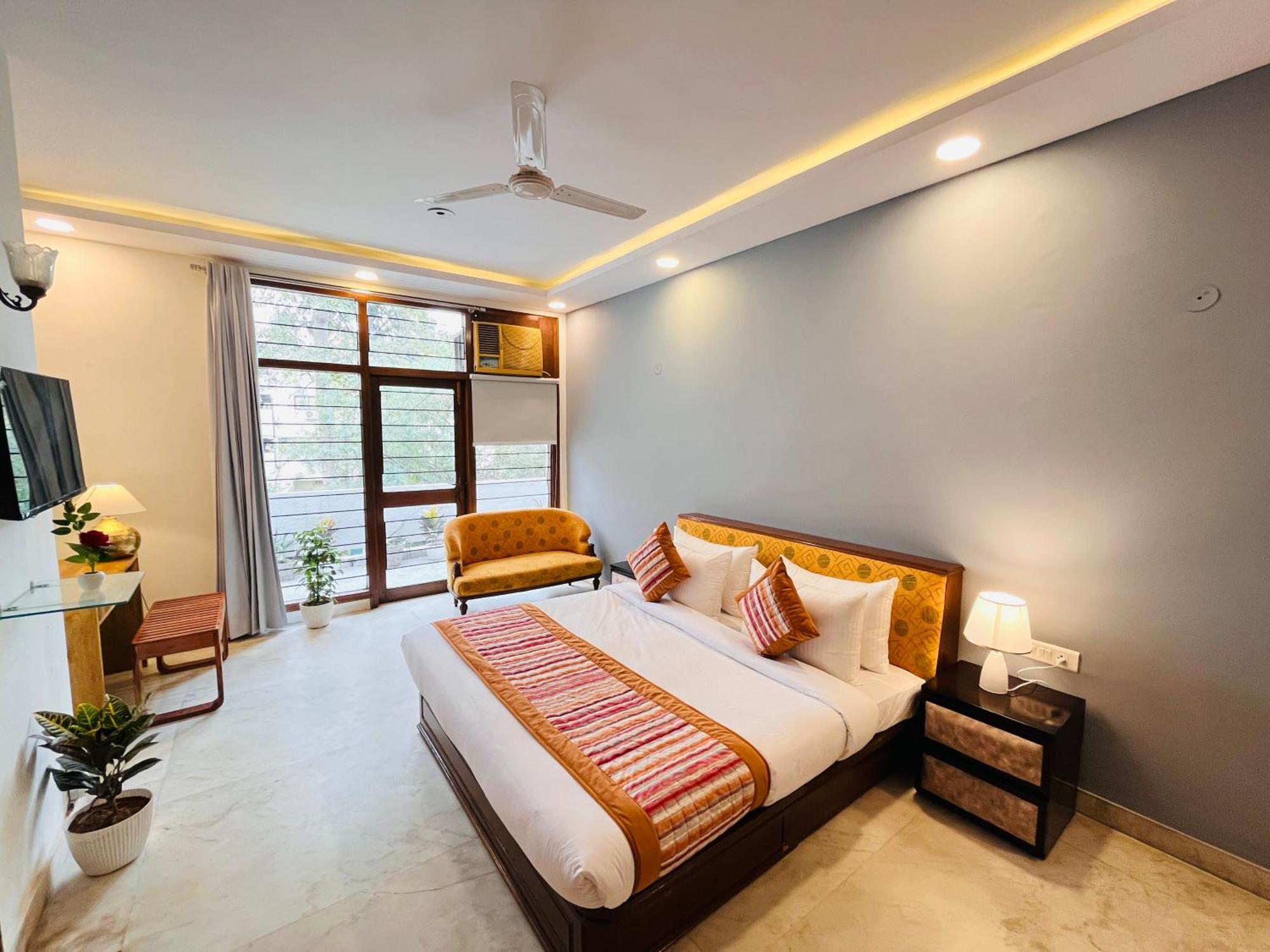 Grove Residency Hauz Khas New Delhi Couple Friendly Hotell Exteriör bild