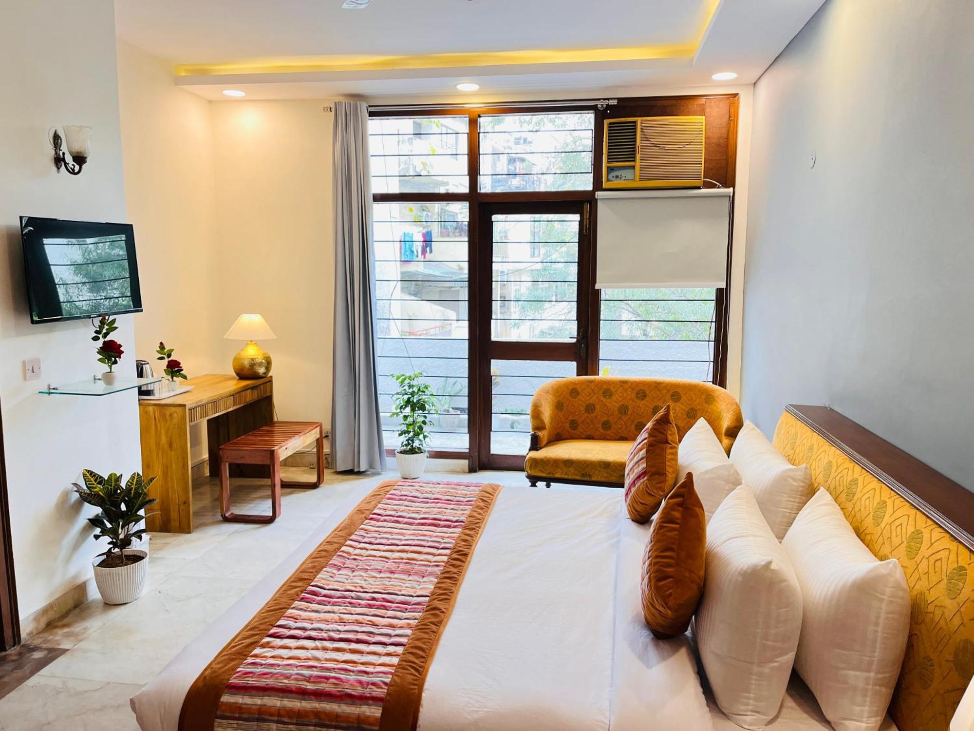Grove Residency Hauz Khas New Delhi Couple Friendly Hotell Exteriör bild
