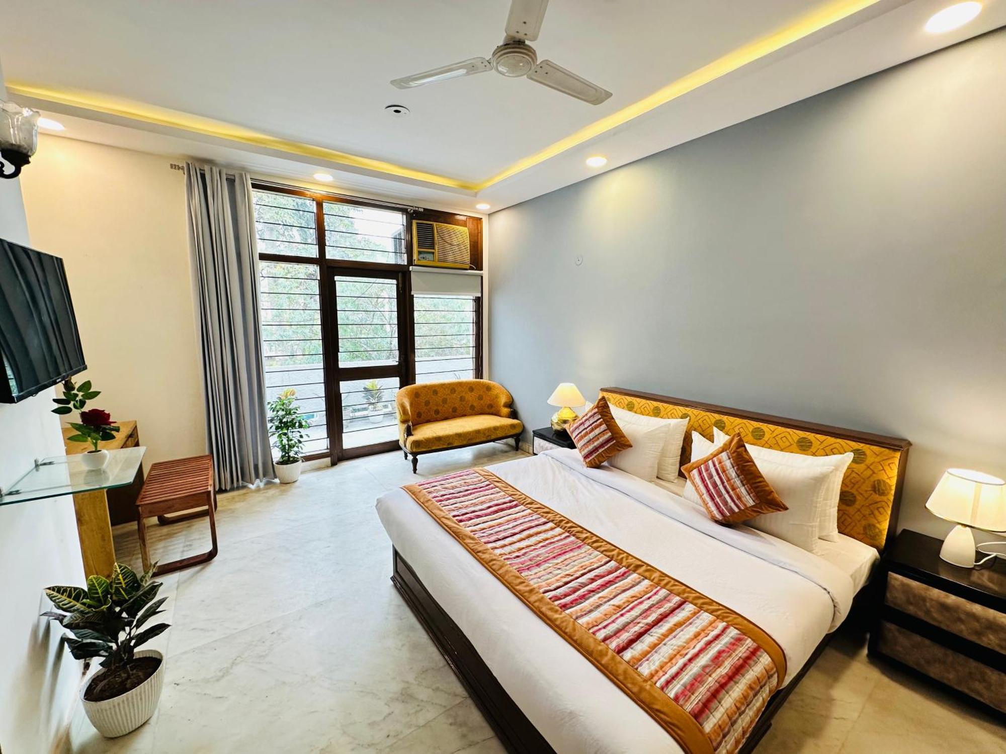 Grove Residency Hauz Khas New Delhi Couple Friendly Hotell Exteriör bild