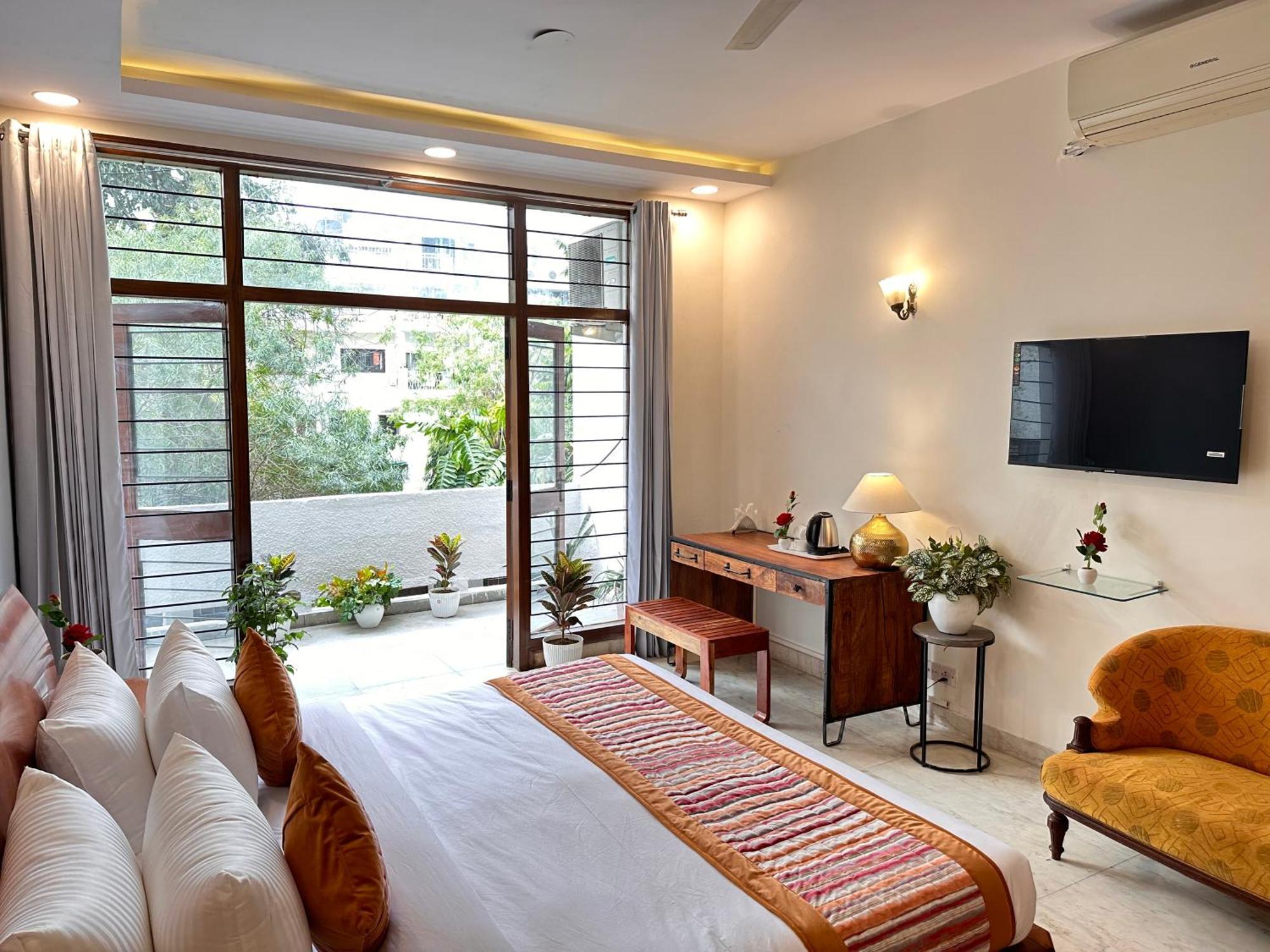 Grove Residency Hauz Khas New Delhi Couple Friendly Hotell Exteriör bild