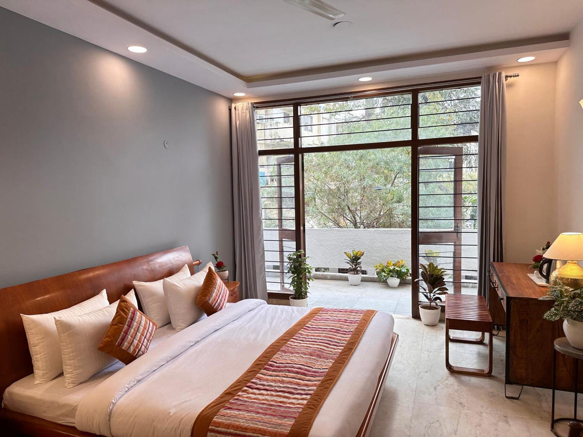 Grove Residency Hauz Khas New Delhi Couple Friendly Hotell Exteriör bild