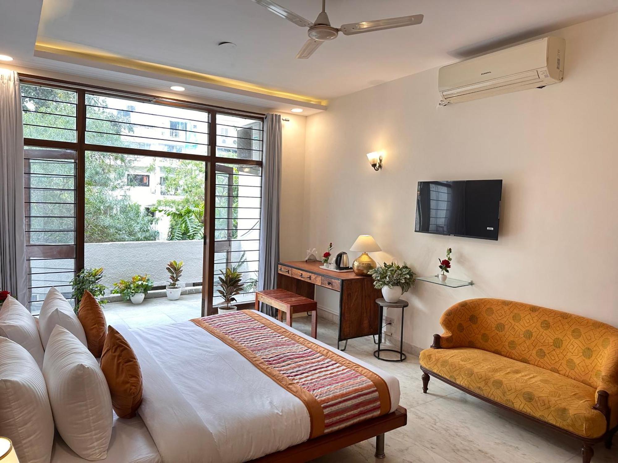 Grove Residency Hauz Khas New Delhi Couple Friendly Hotell Exteriör bild